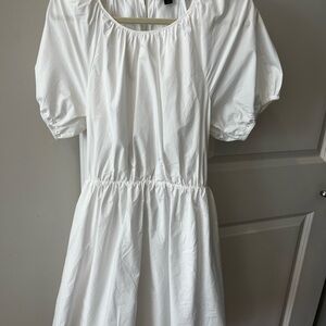 White Puff Sleeve Dress - never worn